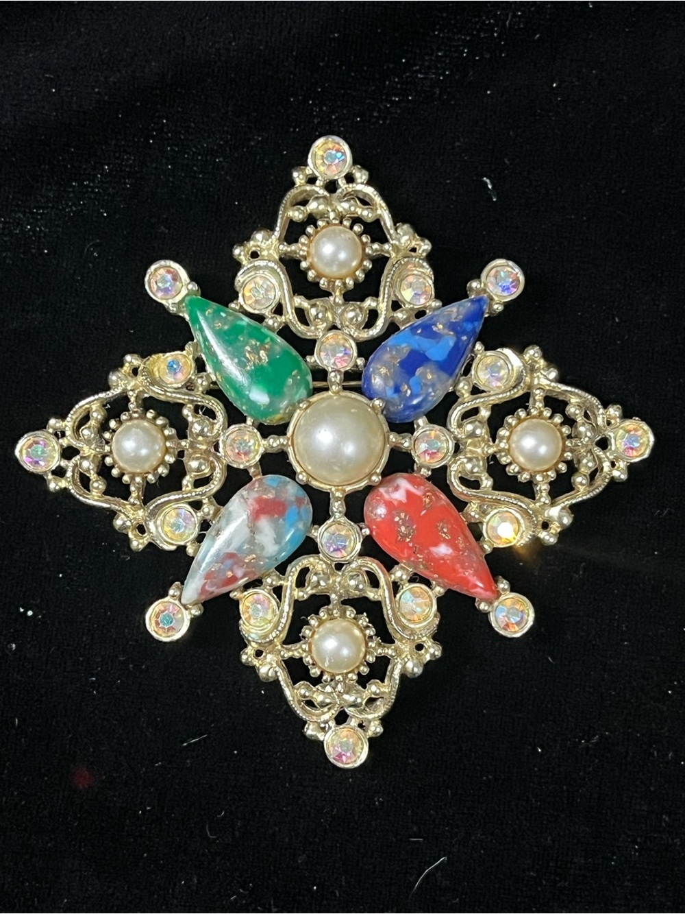 Vintage Sarah Coventry Galaxy Brooch & Clip Earrings Set 1789 - Picture 4 of 14